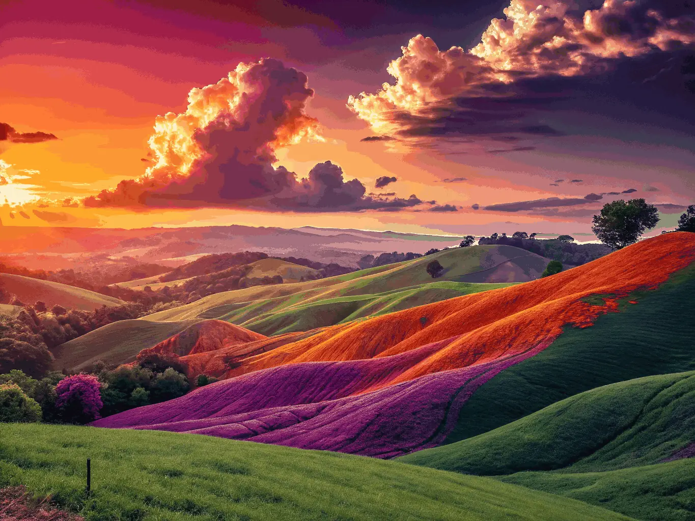 A paraglider soaring high above a lush, green valley, with the sun setting in the background, casting a warm glow on the scene. The image should convey a sense of freedom, adventure, and the beauty of nature.